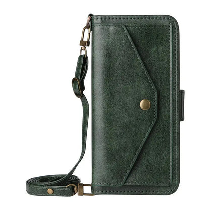 Multifunction iPhone Wallet Case with Shoulder Strap