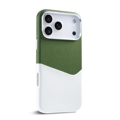 Funda de cuero para iPhone con diseño de patchwork y tarjetero