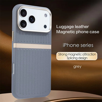 Elegant Magnetic Luggage Leather iPhone Cover