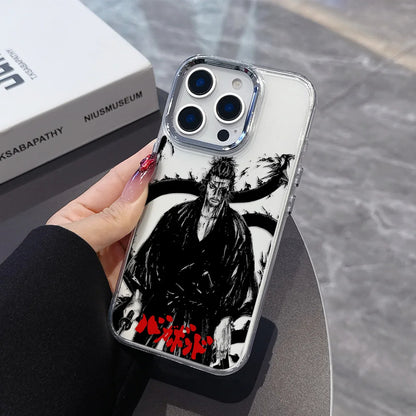 Funda transparente para iPhone inspirada en Vagabond con ilustraciones de samuráis