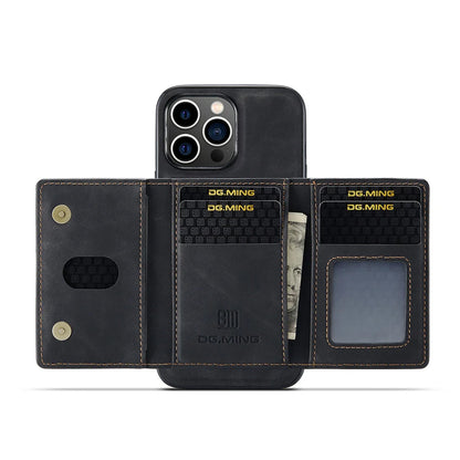 DG.MING Detachable Leather Flip Wallet iPhone Case