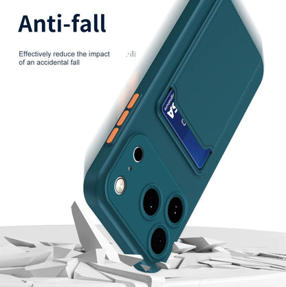 Candy Color Silicone iPhone Case with Card Slot