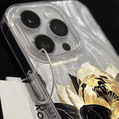 Luxury 3D Peony Lotus Design iPhone Cover