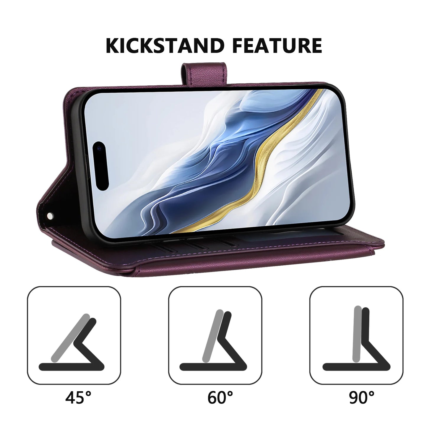 Elegant iPhone Flip Wallet Case with Floral Design