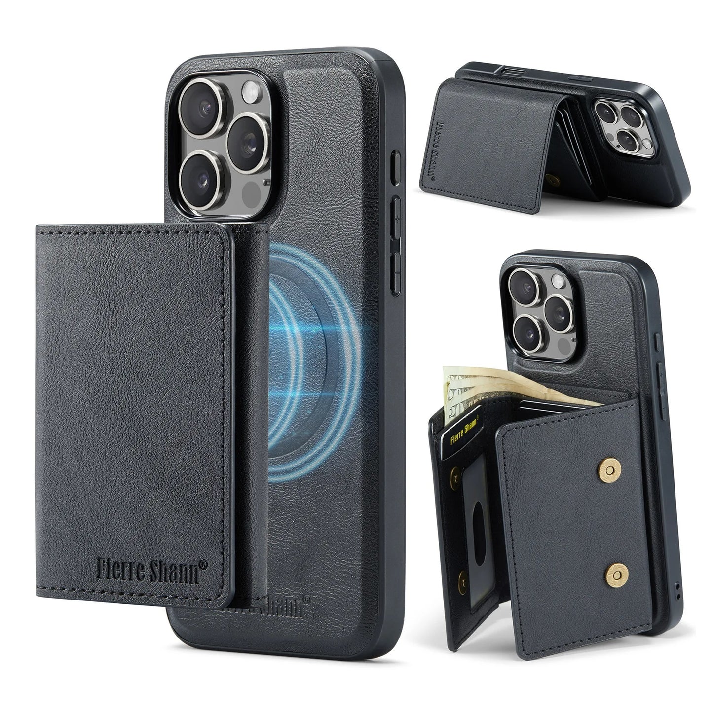 Premium Leather iPhone Case with Detachable Wallet