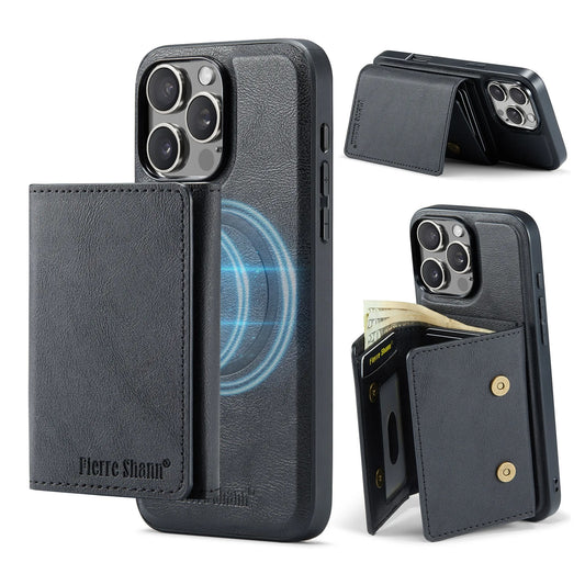 Premium Leather iPhone Case with Detachable Wallet