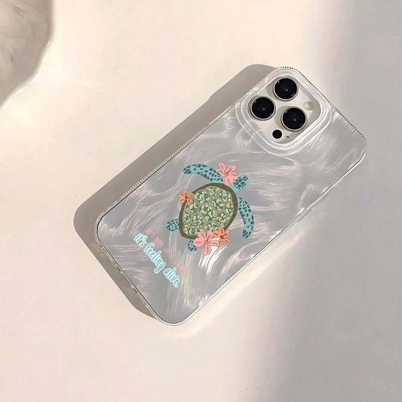 Seashell and Starfish Pattern Feather iPhone Case
