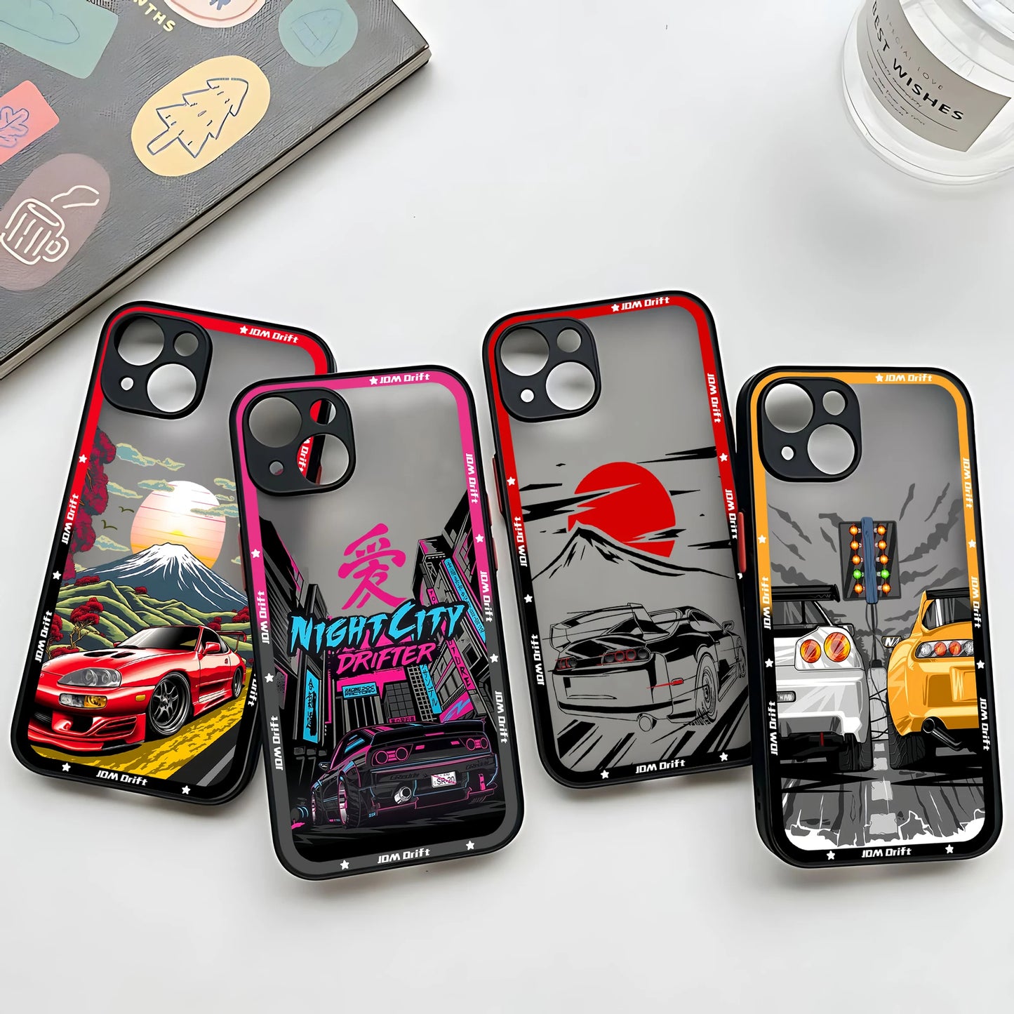 Funda para iPhone Drift con parte trasera transparente mate JDM Racing