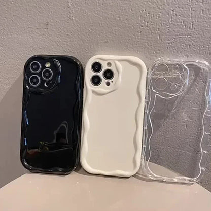 3D Wave Shockproof iPhone Case with Lens Protection