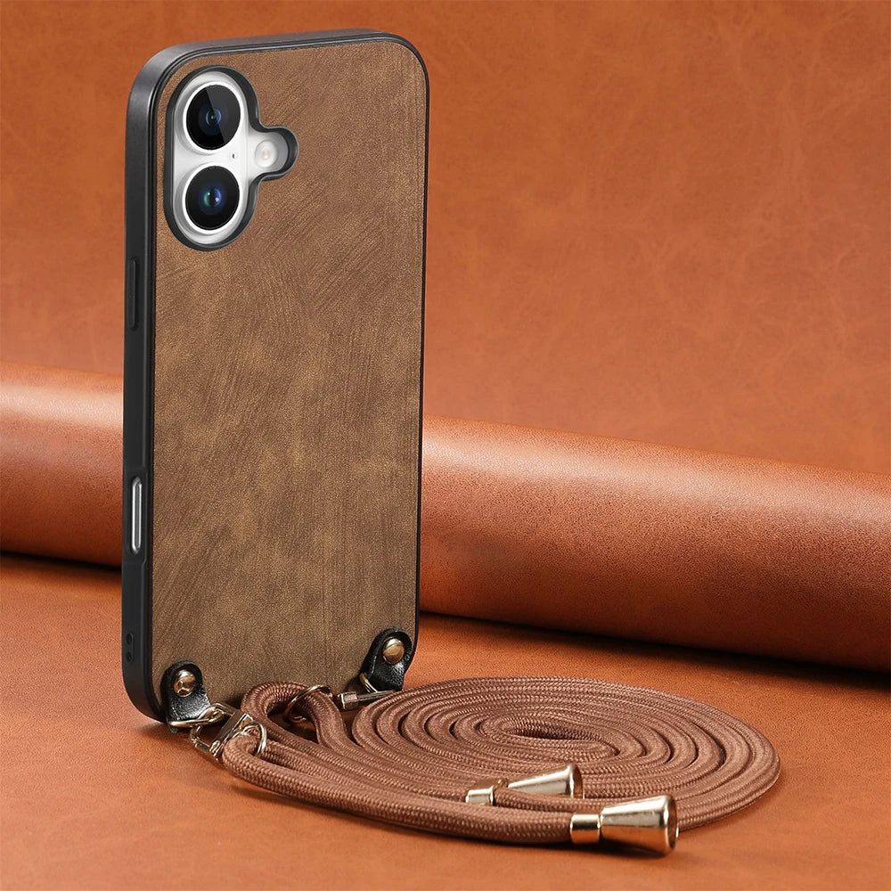 Lanyard Rope Retro Premium Matte Finish iPhone Case