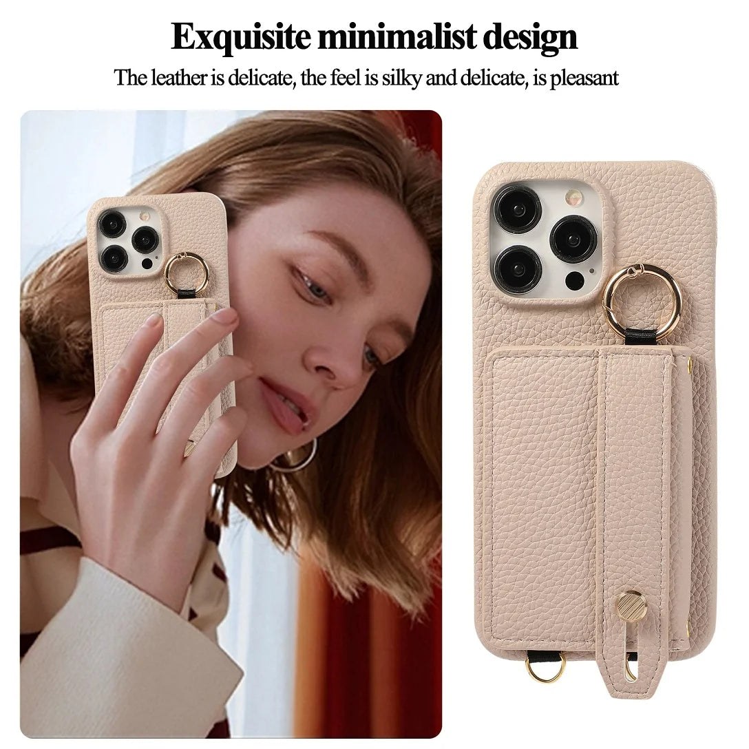 Chic Purse-Style Leather iPhone Case with Card Pocket