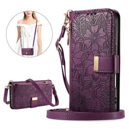 Luxury iPhone Flip Wallet Case with Strap and Pocket