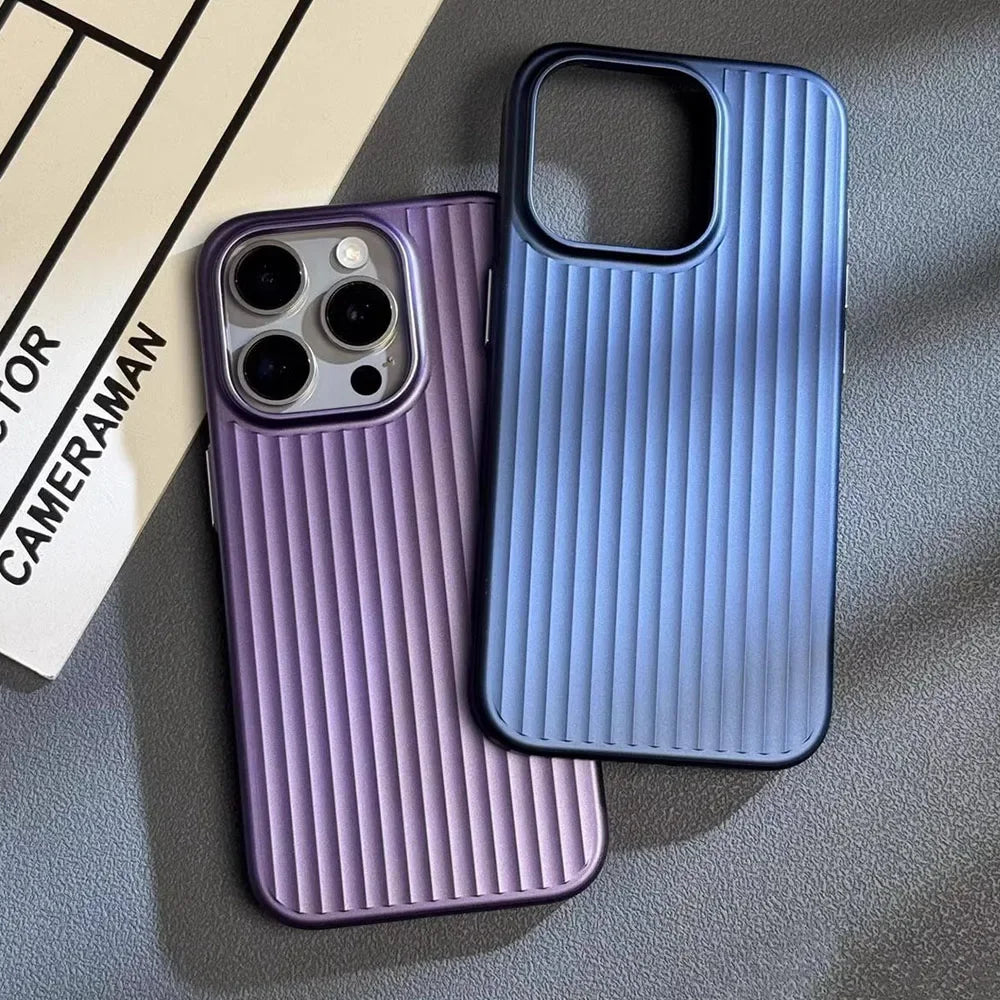 Elegante funda rígida para iPhone, de estilo empresarial y anticaídas