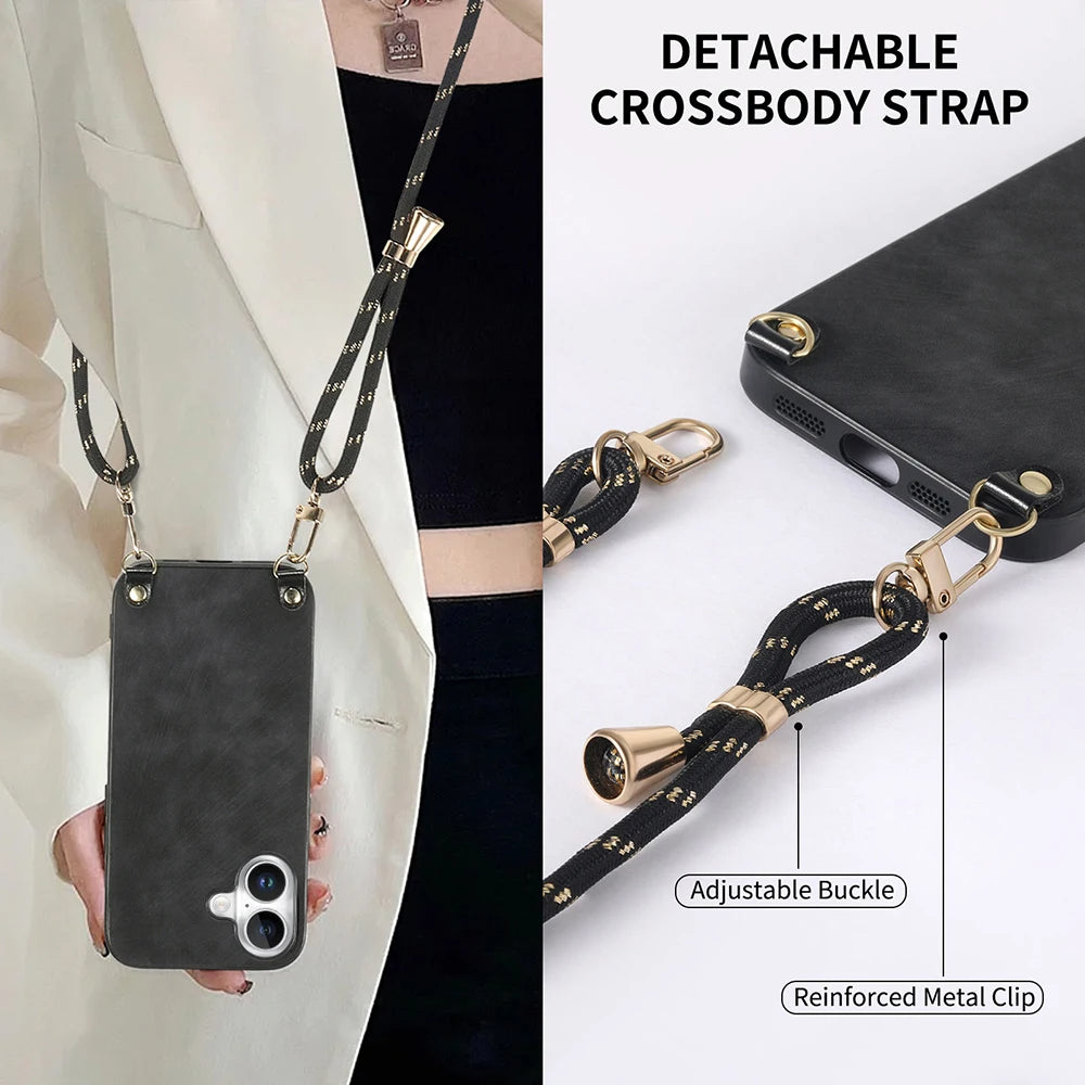 Lanyard Rope Retro Premium Matte Finish iPhone Case