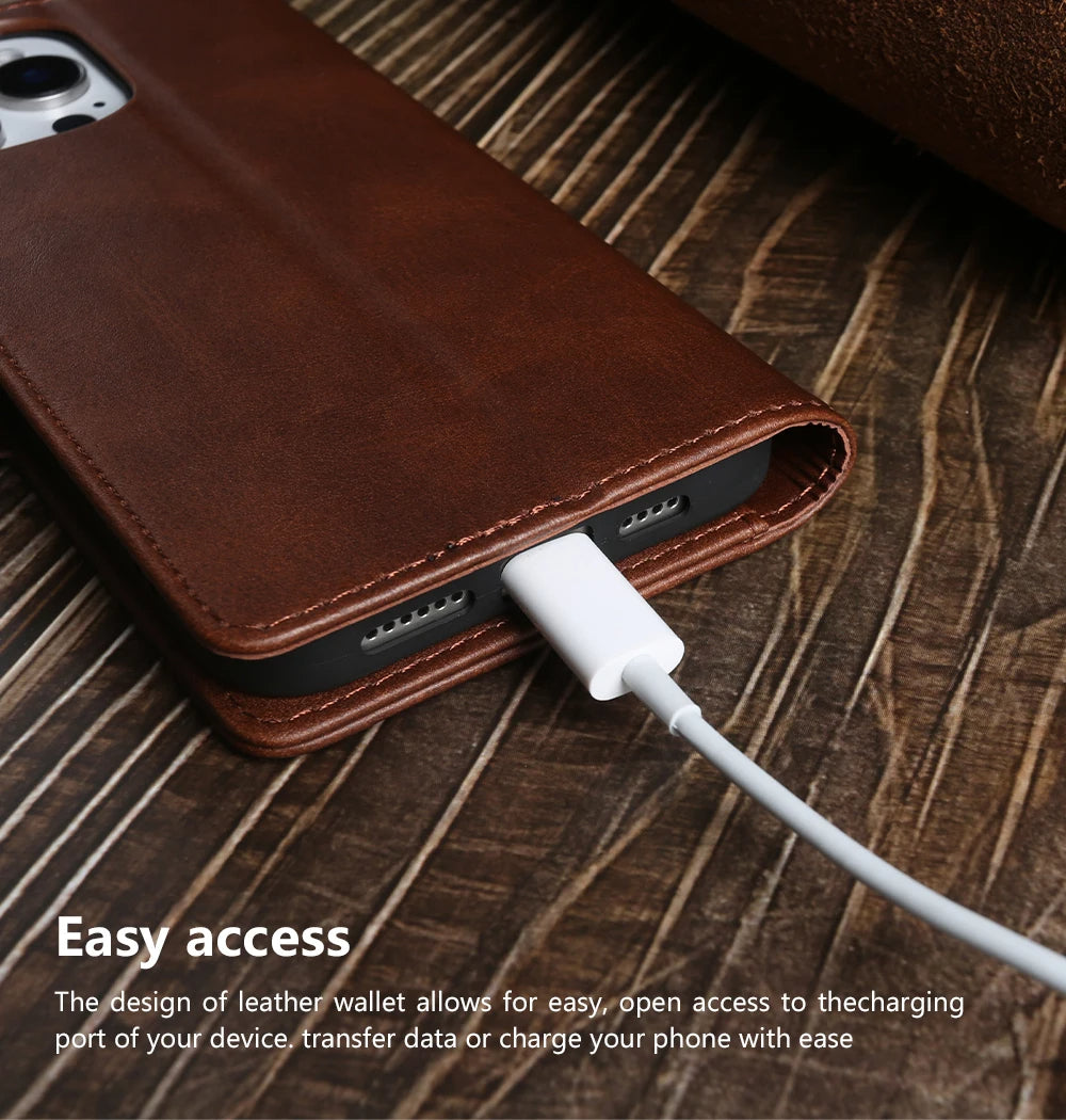 Smooth Magnetic PU Leather Case for iPhone