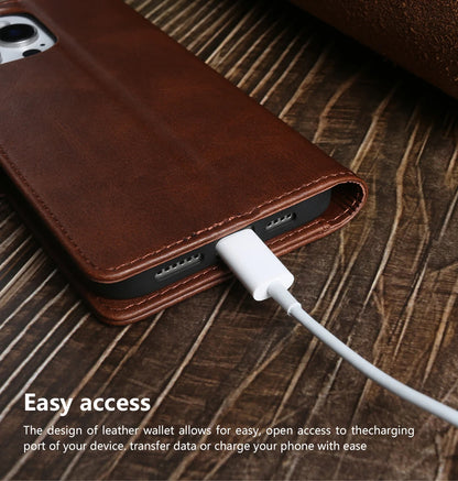 Smooth Magnetic PU Leather Case for iPhone