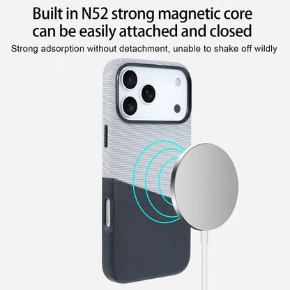 Funda de cuero para iPhone con diseño de patchwork y tarjetero