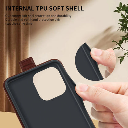 Full-Body Leather Flip iPhone Case with Card Slots