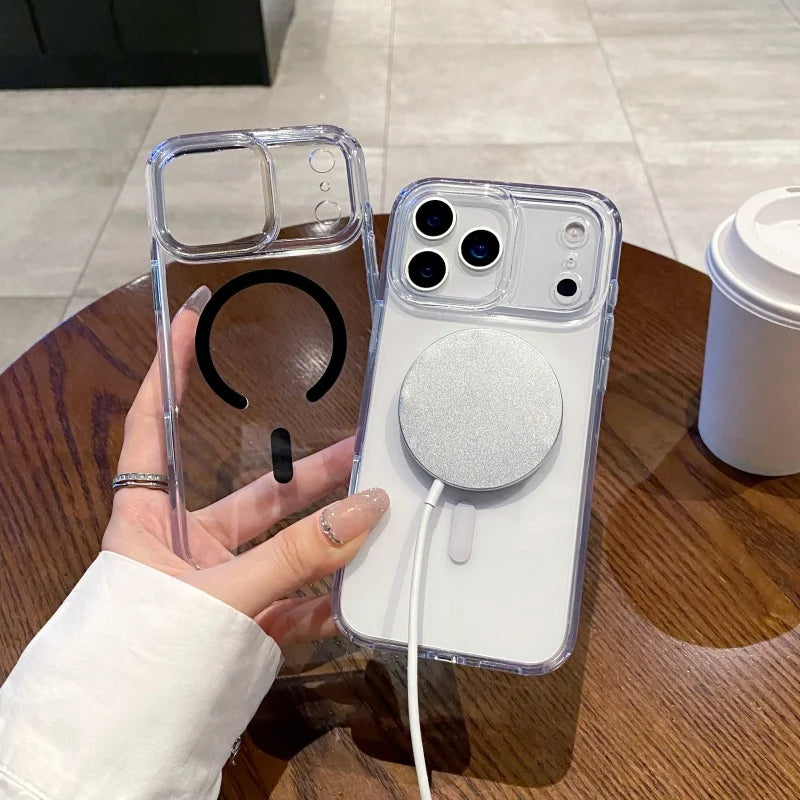 Magnetic Shockproof Wireless Charging iPhone Nude Cover