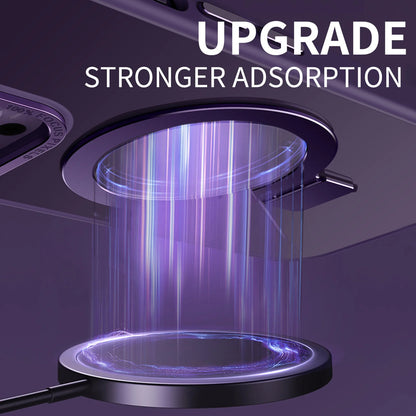 Funda mate MagSafe para iPhone con soporte metálico giratorio