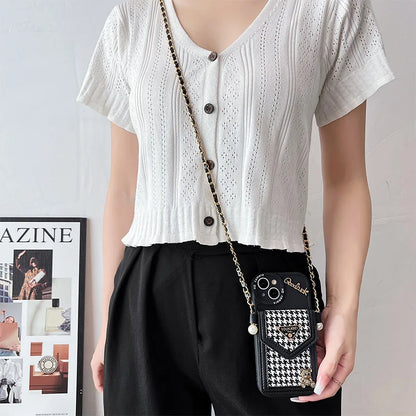 Funda cruzada para iPhone con diseño de oso de diamantes brillantes y correa