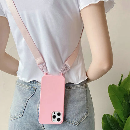 Crossbody Silicone iPhone Case with Lanyard Strap