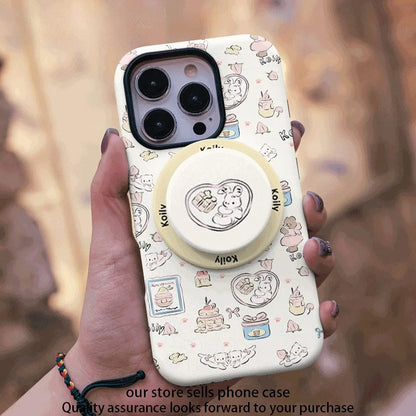 Cute Rabbit Teddy Bear Magnetic iPhone Case