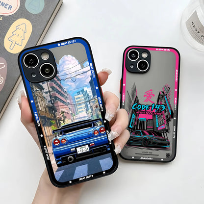 Funda para iPhone Drift con parte trasera transparente mate JDM Racing