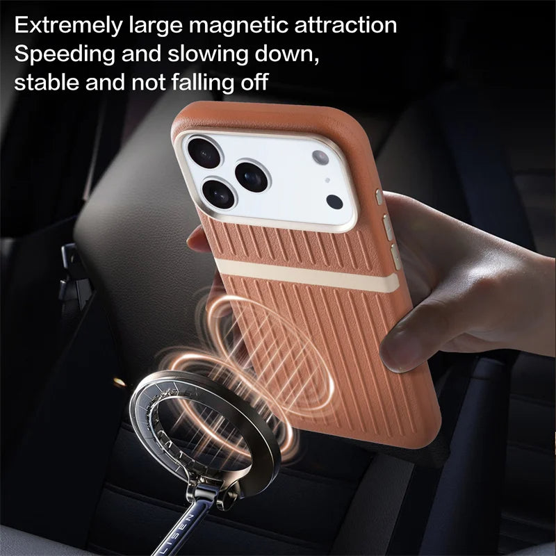 Elegant Magnetic Luggage Leather iPhone Cover