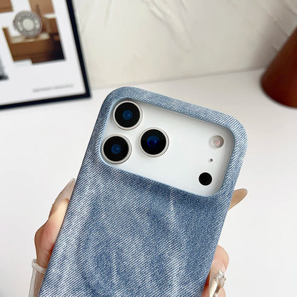 Elegant Denim Leather iPhone Case with MagSafe