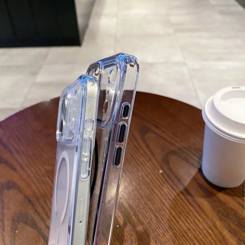 Magnetic Shockproof Wireless Charging iPhone Nude Cover