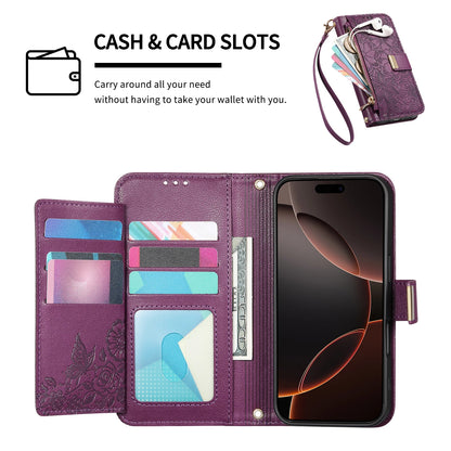 Luxury iPhone Flip Wallet Case with Strap and Pocket