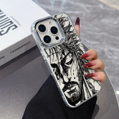 Funda transparente para iPhone inspirada en Vagabond con ilustraciones de samuráis