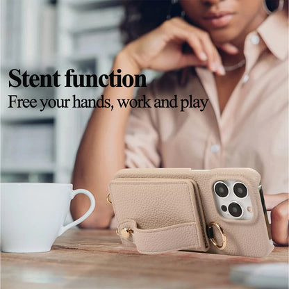 Chic Purse-Style Leather iPhone Case with Card Pocket