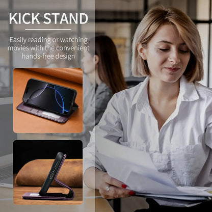 Vintage Leather Card Slot Flip Wallet iPhone Case