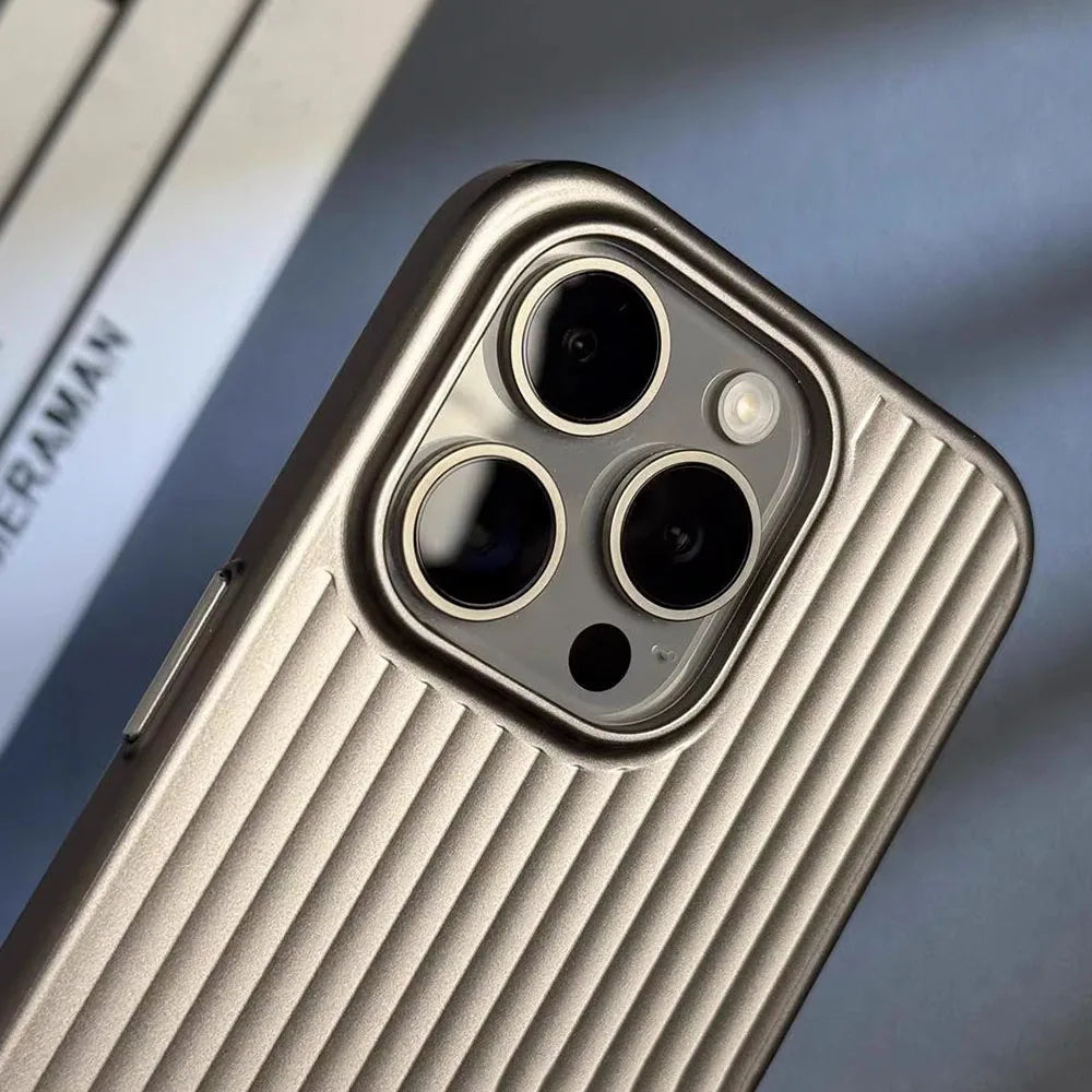 Elegante funda rígida para iPhone, de estilo empresarial y anticaídas