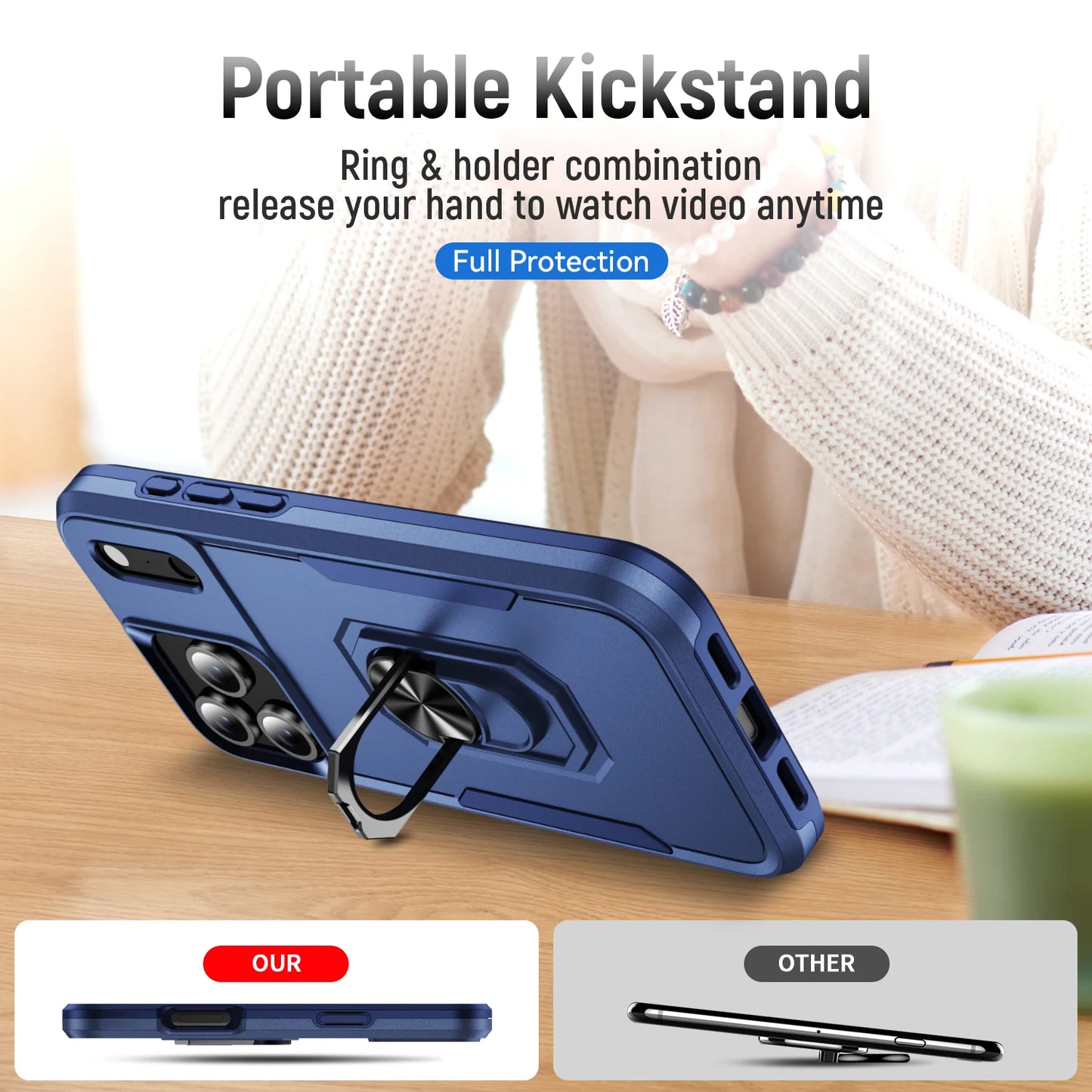 Military Grade Armor Case with Metal Kickstand