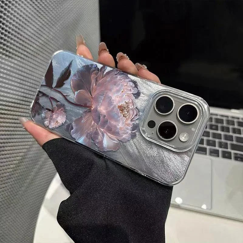 Luxury 3D Peony Lotus Design iPhone Cover