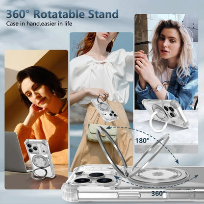 Magnetic Folding Stand Clear Armor iPhone Case