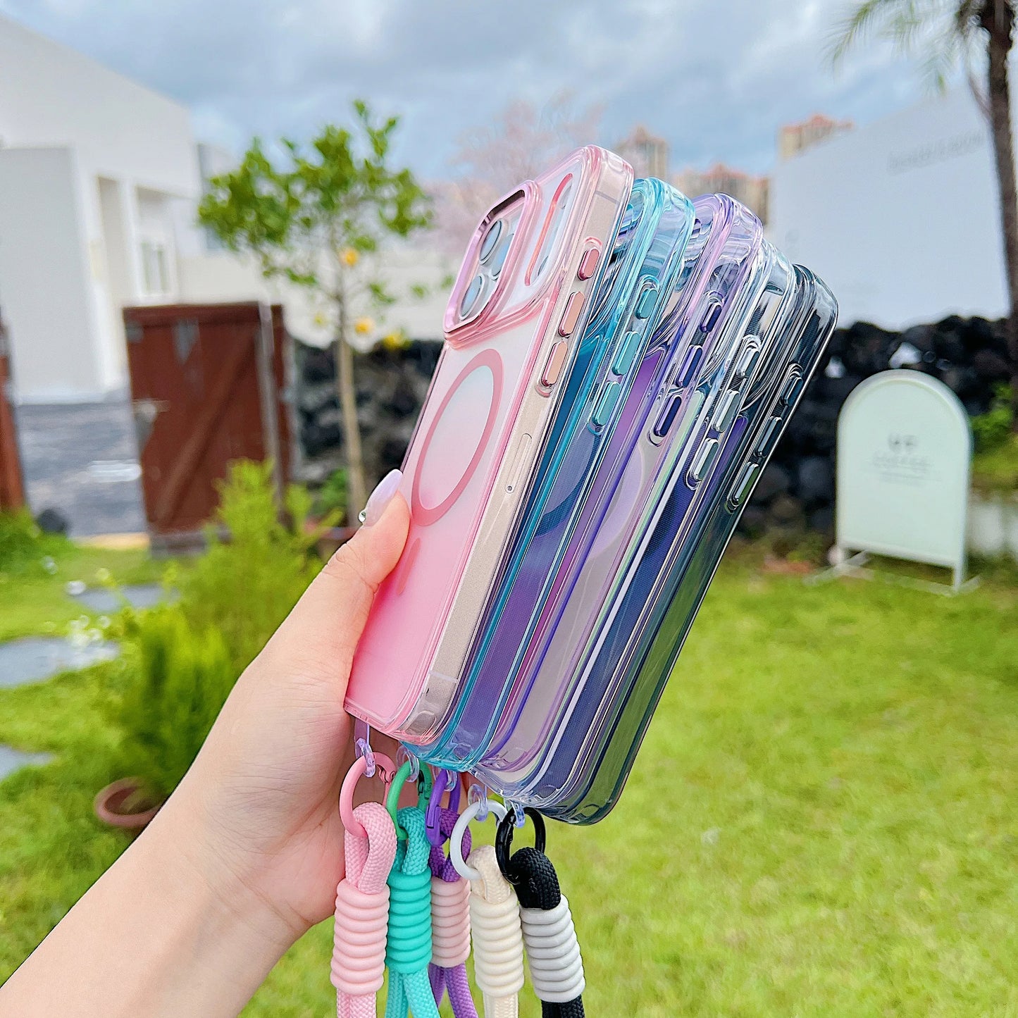 Shockproof Chameleon Magnetic Case with Wrist Strap