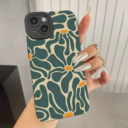 Floral and Geometric Patchwork Soft iPhone Case