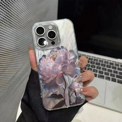 Luxury 3D Peony Lotus Design iPhone Cover