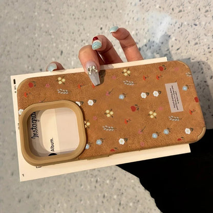 Nature-Inspired Leather iPhone Case with Floral Pattern