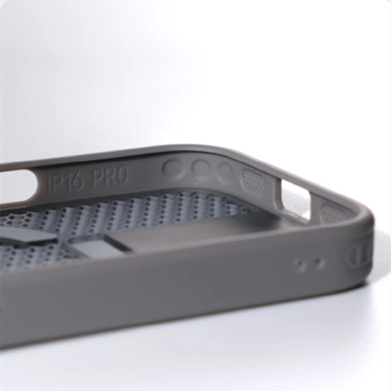 Funda MagSafe para iPhone con soporte y refrigeración en forma de panal