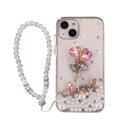 Fashion Sparkly Floral Diamond iPhone Soft Cover