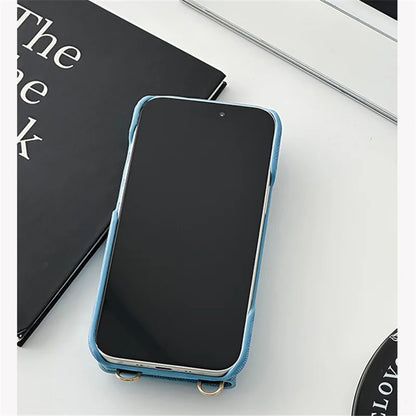 Funda cruzada antigolpes para iPhone con textura vaquera
