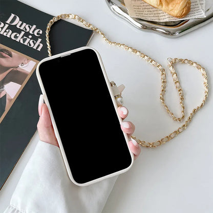 Funda cruzada para iPhone con diseño de oso de diamantes brillantes y correa