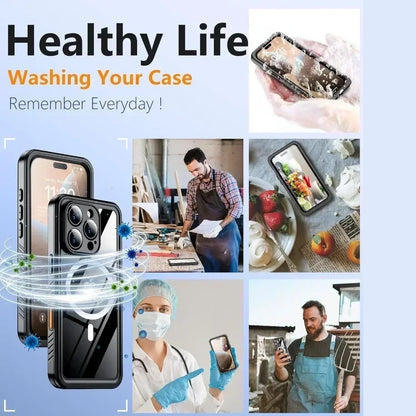 Funda MagSafe para iPhone resistente al agua IP68 para buceo