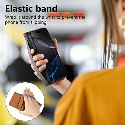 Vintage Leather Card Slot Flip Wallet iPhone Case