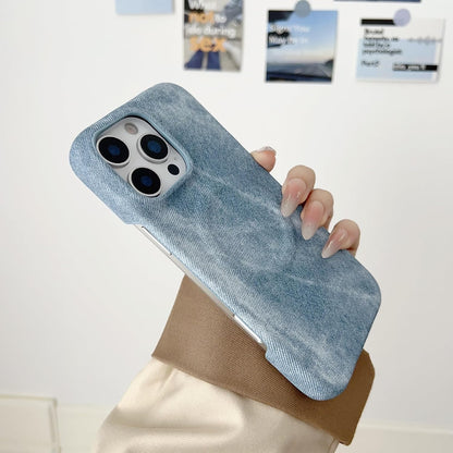 Elegant Denim Leather iPhone Case with MagSafe